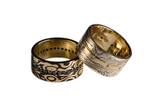 Ancient Future mokume gane rings